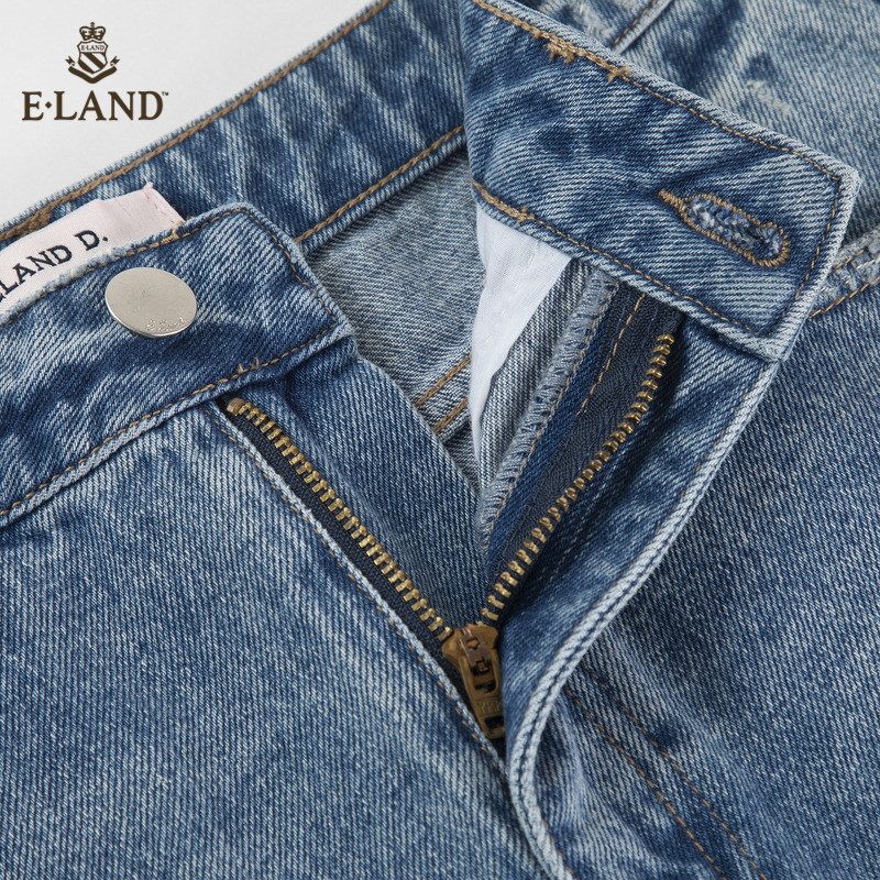 eland2020夏季新款做旧破洞女短裤 ELAND牛仔裤