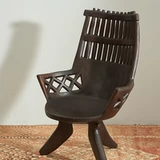 Деревянное кресло африканского племени африканского племени с подлокотниками Эфиопское импортное кресло, нектарные раскопки антиквариата