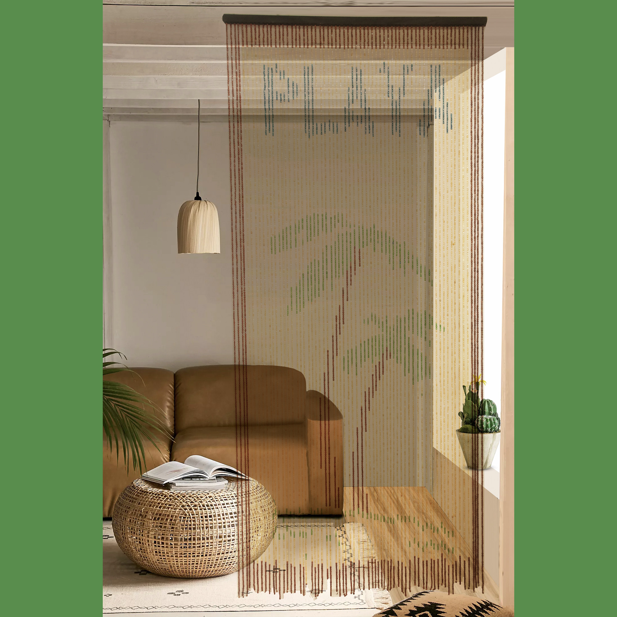 Bamboo curtain bohemian handmade door curtain partition tapestry