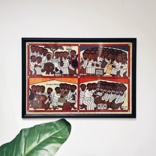 Эфиопская картина Маспи Классическая ручная картина с большой песчаной живописью