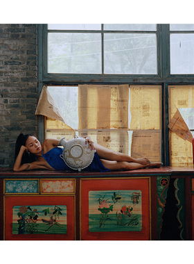 摆件pentfair西夏扁壶牡丹花