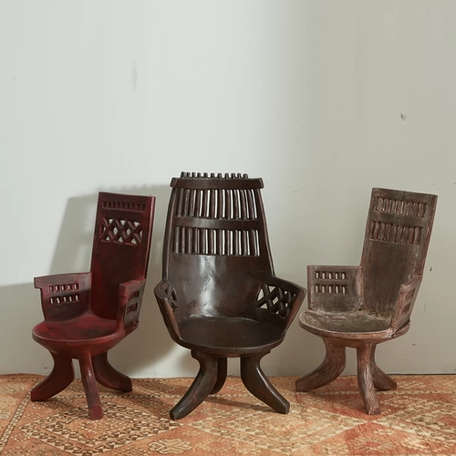 Деревянное кресло африканского племени африканского племени с подлокотниками Эфиопское импортное кресло, нектарные раскопки антиквариата