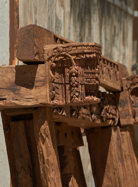 古董木雕大门拉贾斯坦老宅墙面