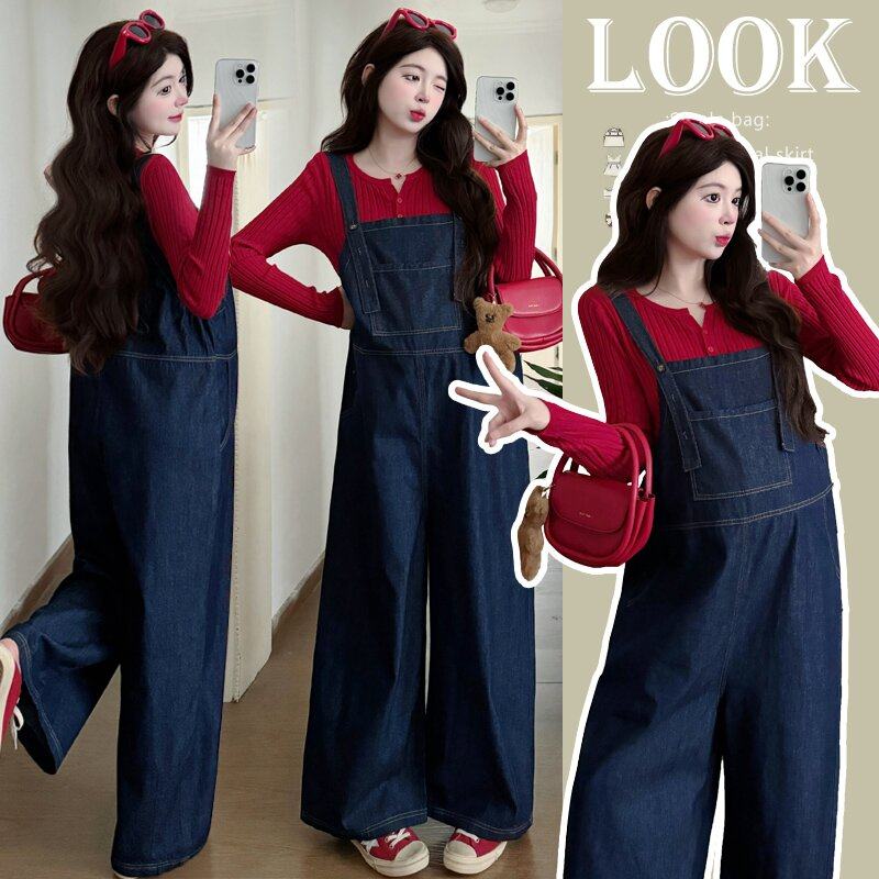 孕妇装春装长袖针织衫春季牛仔背带裤时尚休闲两件套春秋孕妇套装,淘宝优惠券,粉丝福利购,淘宝优惠卷