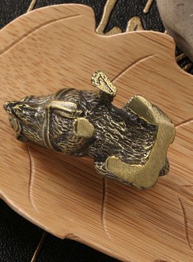 柴犬酷炫墨镜看门狗黄铜摆件书桌办公室铜摆设金属工艺品