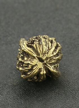 复古做旧纯黄铜实心手把件吉祥物