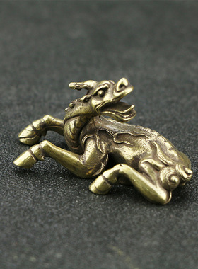 仿古风实心瑞兽麒麟文玩小摆件