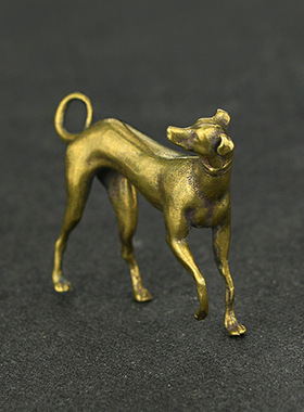 实心生肖狗灵缇小摆件惠比特微雕