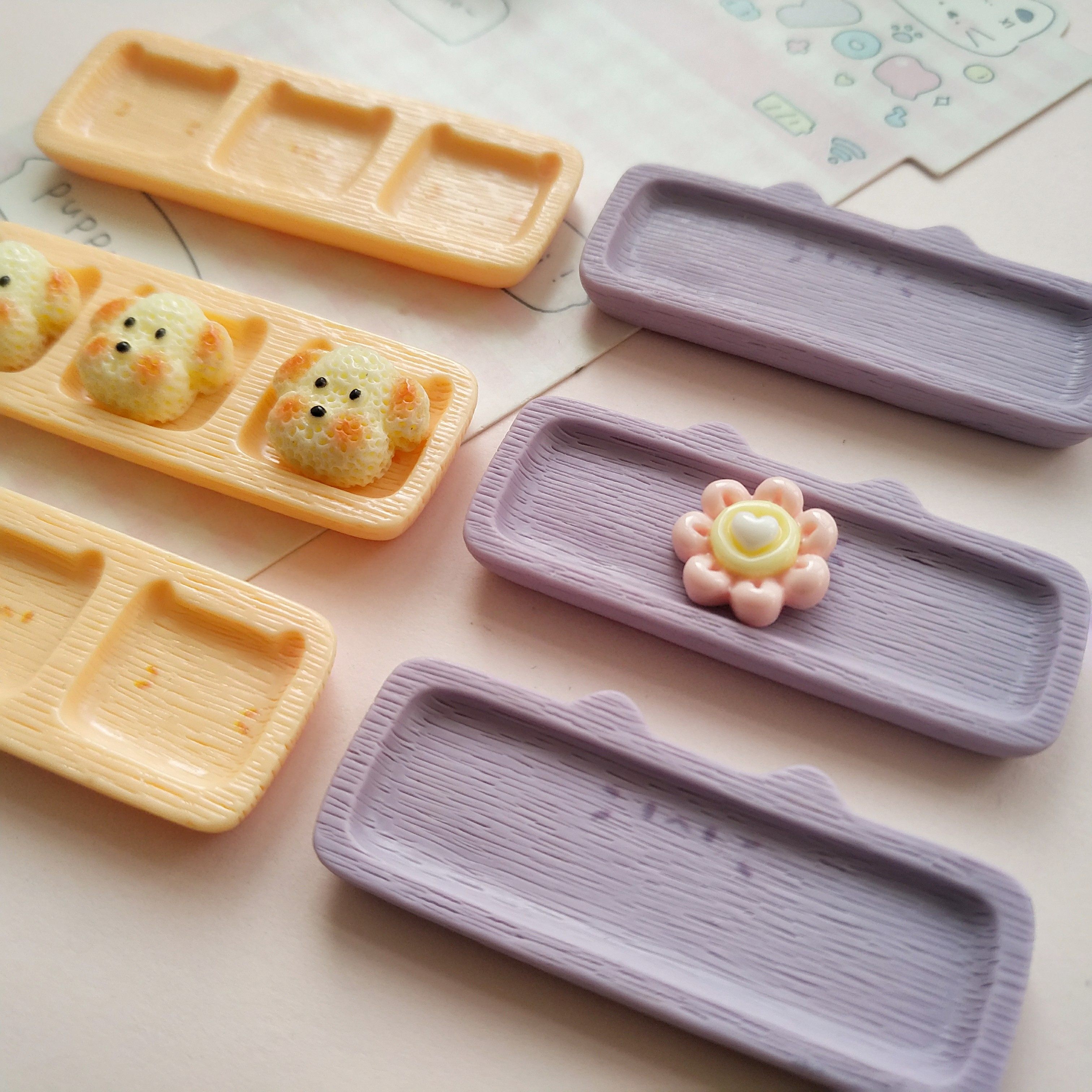 微缩仿真猫咪木色分格食玩盘子娃娃屋捏捏装饰盘手工diy树脂配件,淘宝优惠券,粉丝福利购,淘宝优惠卷