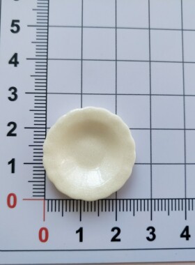 微缩仿真珠光简约圆形食玩盘子娃屋捏捏装饰圆盘手工diy树脂配件