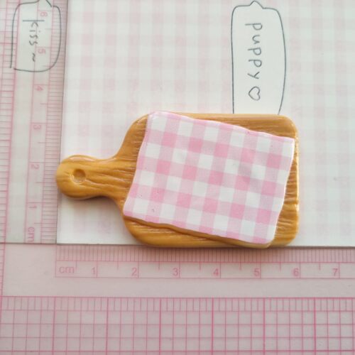 微缩仿真格子垫纸食玩披萨盘子娃娃屋捏捏装饰盘手工diy树脂配件 - 图1