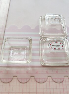 微缩仿真甜品打包盒食玩盘子娃娃屋捏捏装饰摆件手工diy树脂配件