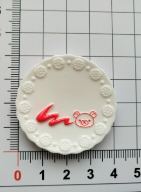 微缩仿真花边轻松熊食玩盘子娃娃屋捏捏装饰圆盘手工diy树脂配件