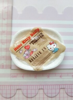微缩仿真kt报纸食玩野餐蓝盘子娃娃屋捏捏装饰盘手工diy树脂配件
