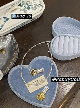 Fanxy天然彩色石头串珠珍珠项链女轻奢小众新款锁骨链颈链