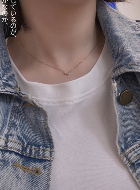ins日本迷你纯银金色短项链