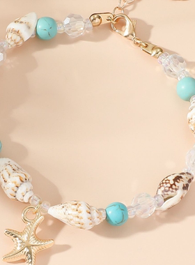 海星贝壳海螺手链波西米亚民族风项链海边沙滩脚链女