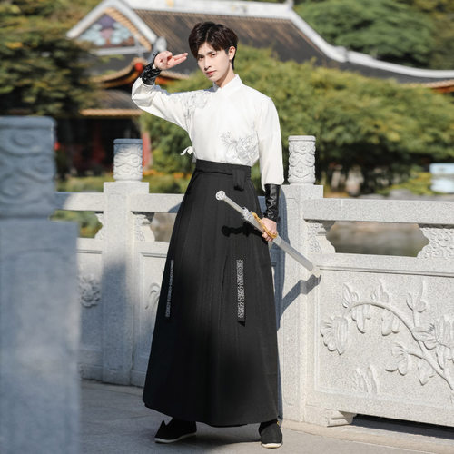 焕翎司原创汉服古装男新款中国风古风帅气公子侠客风套装古代衣服 - 图1