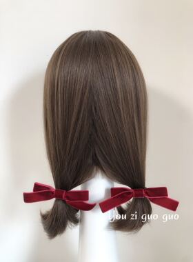 日韩丝绒黑色蝴蝶结皮筋发绳头饰