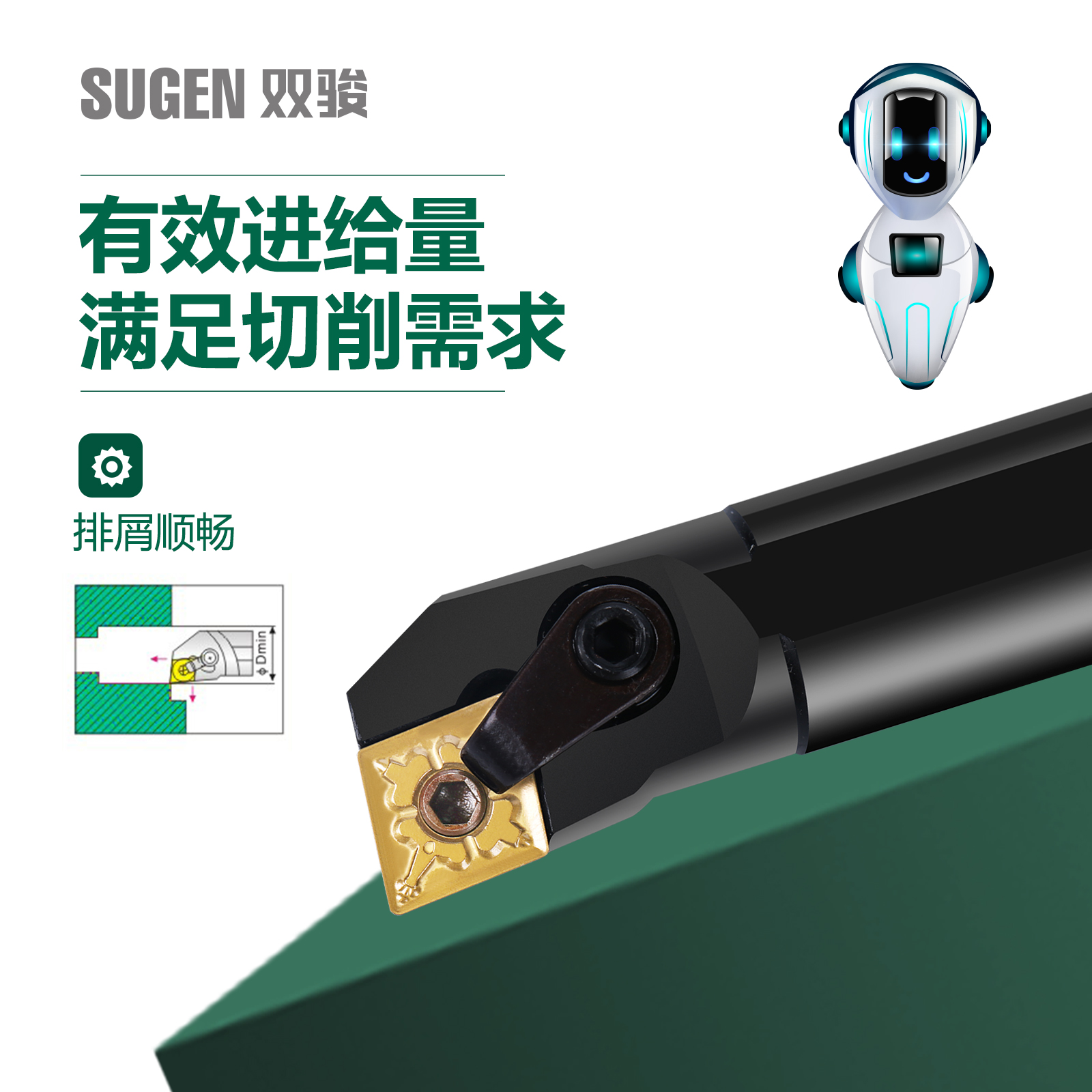 双骏内孔数控刀杆95度S16 20 S25S S32T S40U S50V-MCLNR12 16-图1