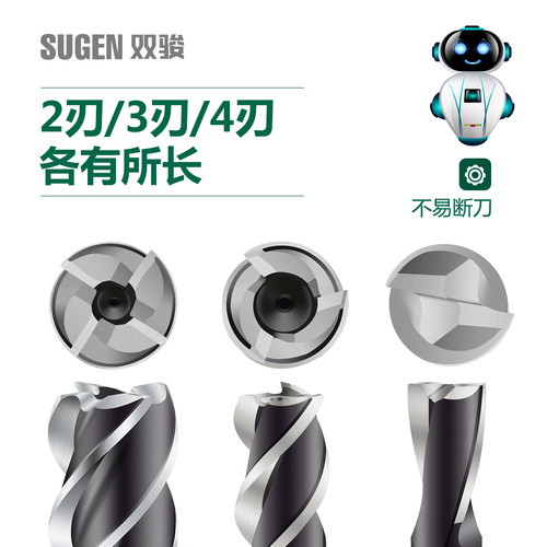 双骏锥柄立铣刀超硬3刃4刃高速钢全磨制12-50螺旋黑色6542超韧 - 图1