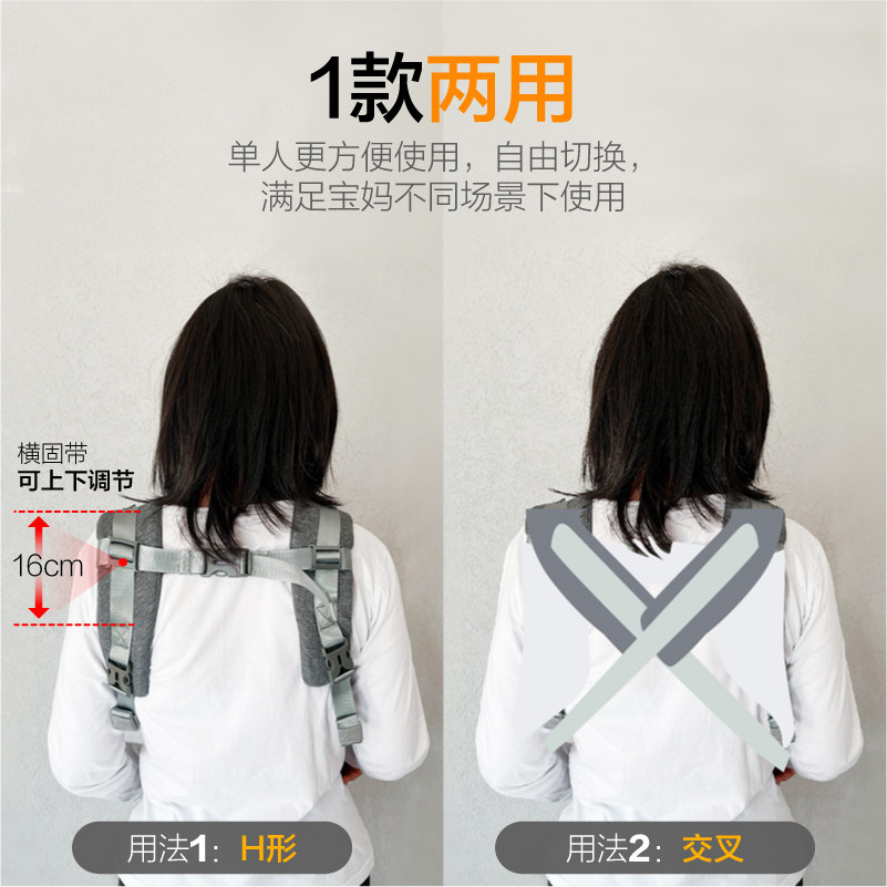 前后两用外出宝宝新生横抱神器背带 贝泽鸟母婴背带/背袋