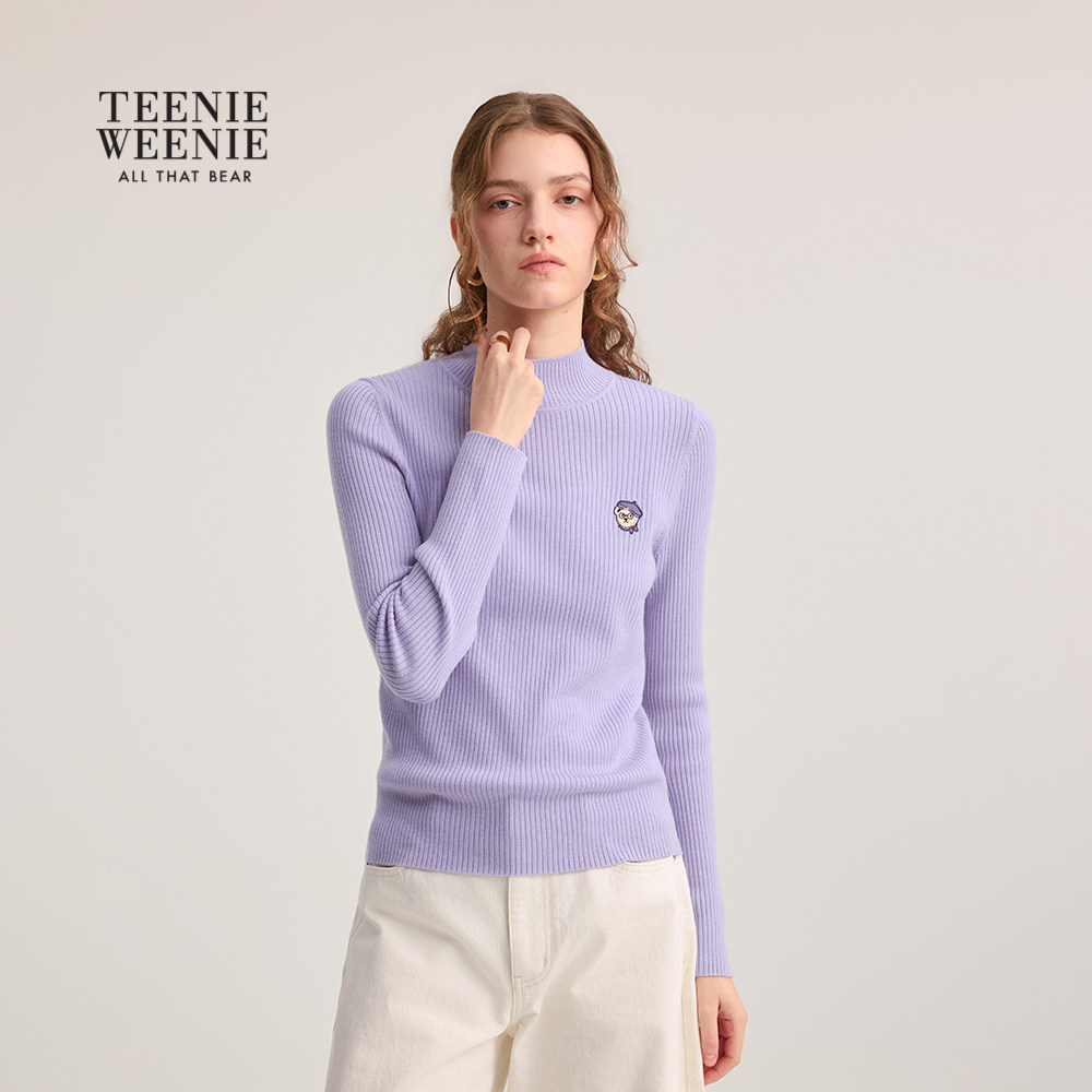 【可机洗绵羊毛】TeenieWeenie小熊女毛针织衫25冬半高领打底衫