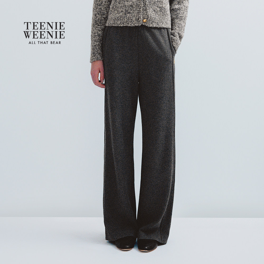 TeenieWeenie小熊女装卫裤秋冬季休闲舒适刺绣气质通勤直筒裤长裤,淘宝优惠券,粉丝福利购,淘宝优惠卷