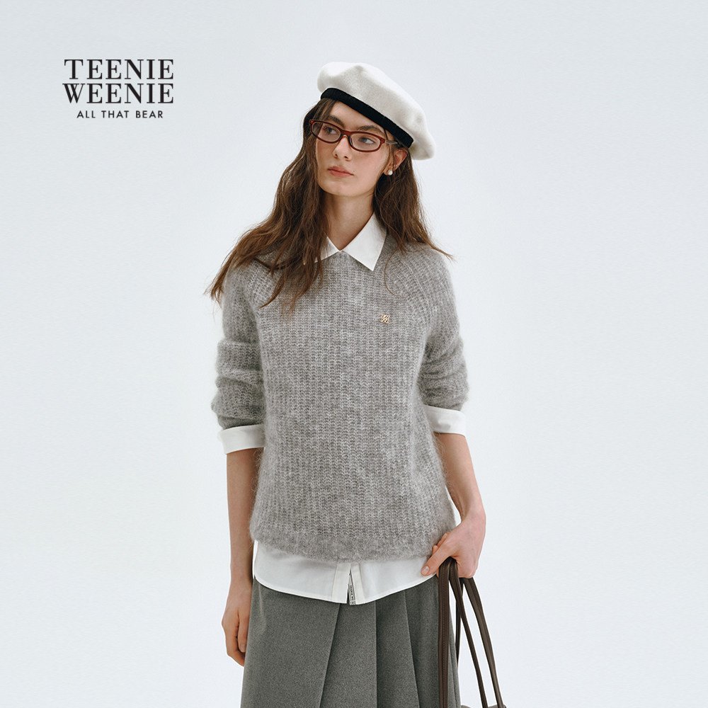 TeenieWeenie小熊女装毛针织衫秋冬基础简约易搭时尚保暖舒适毛衣,淘宝优惠券,粉丝福利购,淘宝优惠卷