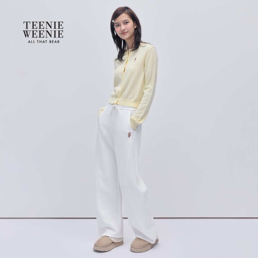 TEENIEWEENIE bearnova2025冬季新款女柔软舒适刺绣圆领针织开衫