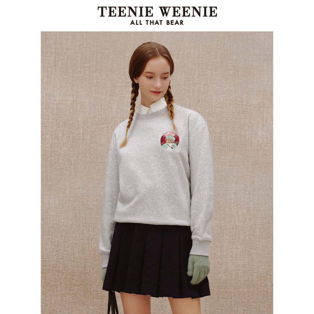 teenieweenie小熊加绒圆领短款卫衣 TeenieWeenie卫衣/绒衫