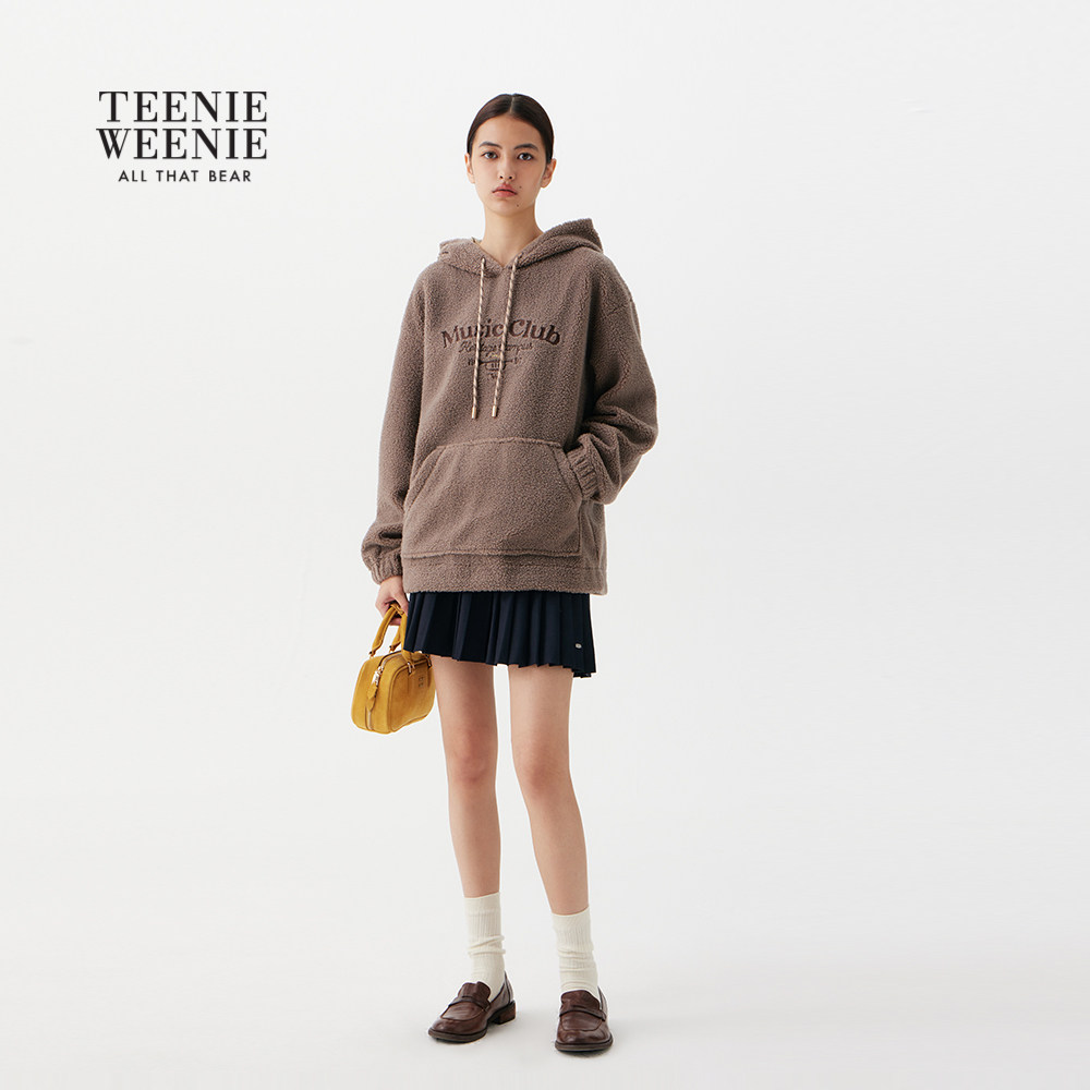 TeenieWeenie小熊女装卫衣2025冬季新款宽松舒适复古时尚连帽上衣,淘宝优惠券,粉丝福利购,淘宝优惠卷