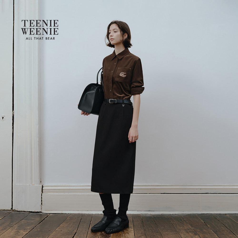 TeenieWeenie小熊女装衬衫秋冬季休闲舒适复古灯芯绒长袖衬衣上衣,淘宝优惠券,粉丝福利购,淘宝优惠卷