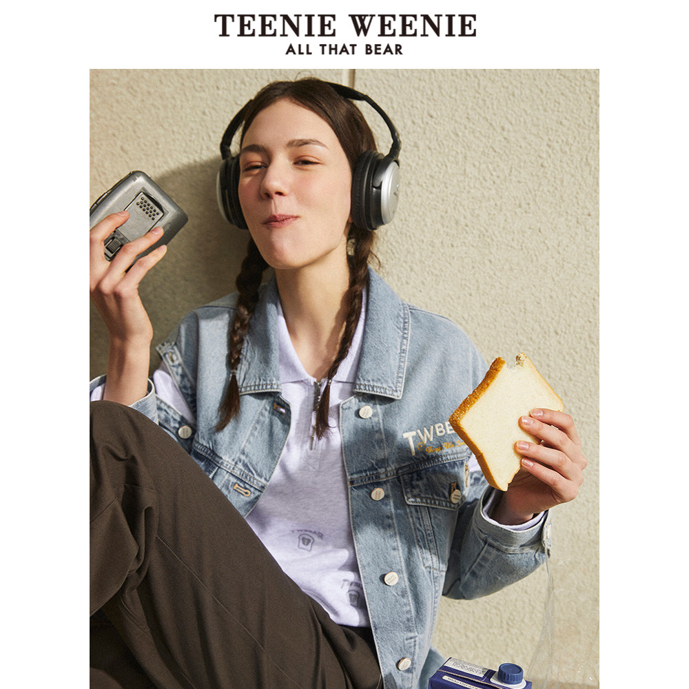 teenieweenie小熊牛仔外套短款背心 TeenieWeenie短外套