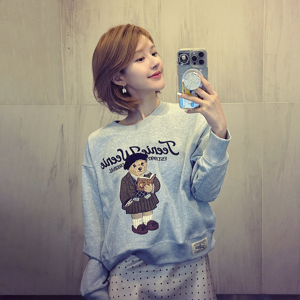【赵露思同款】TeenieWeenie小熊女装学院风卫衣秋冬重工刺绣上衣,淘宝优惠券,粉丝福利购,淘宝优惠卷