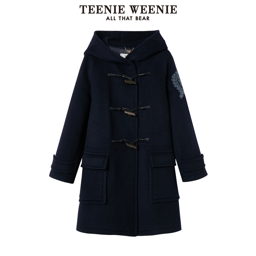 teenieweenie小熊牛角扣毛呢大衣 TeenieWeenie毛呢外套