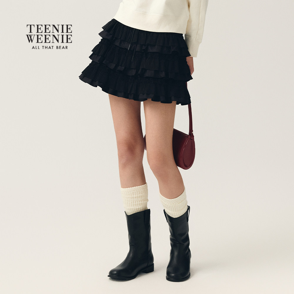 TeenieWeenie小熊女装半身裙26年春季新款甜美气质运动抽绳蛋糕裙,淘宝优惠券,粉丝福利购,淘宝优惠卷