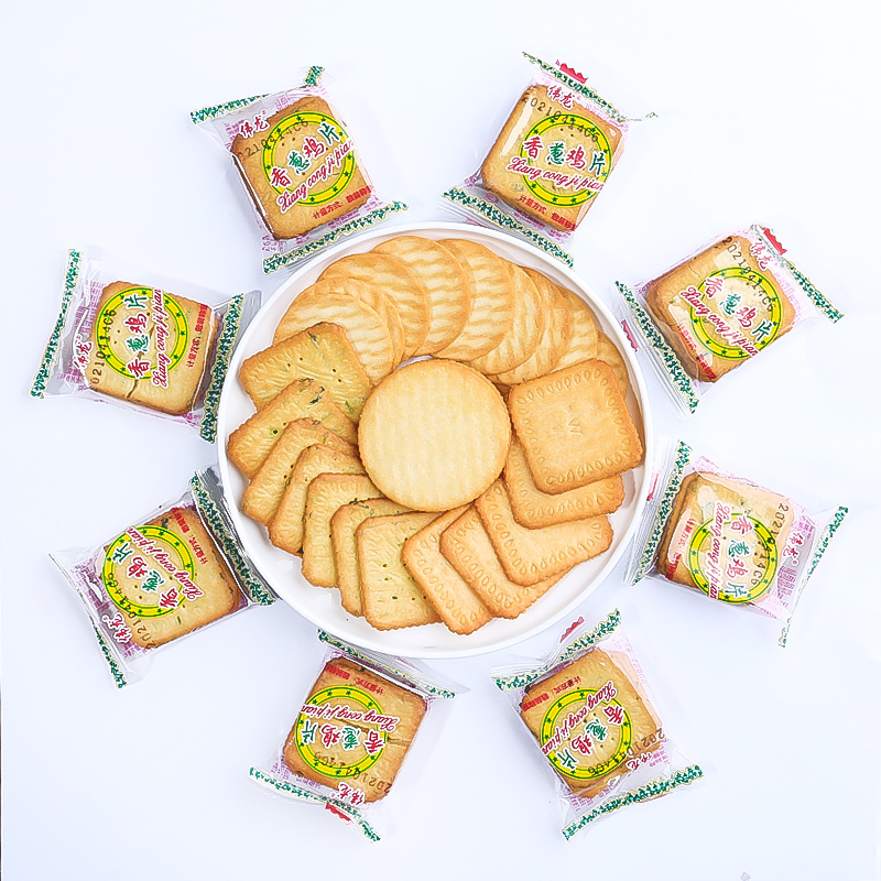 卡滋乐旗舰店伟龙饼干零食散装多口味整箱香葱鸡片葱香葱油薄脆休闲食品小包装1