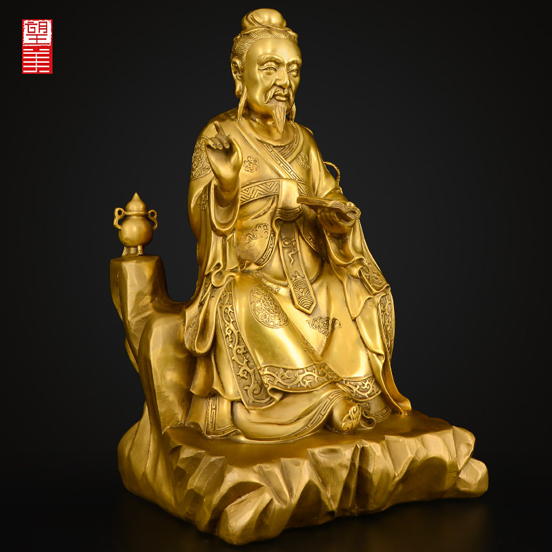 铜药王孙思邈神像黄铜药王爷菩萨像药店供奉医仙妙应孙真人大号_虎窝淘