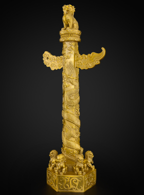 黄铜华表摆件办公室客厅工艺品