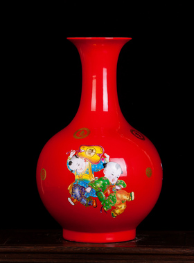 景德镇七子插花家居客厅陶瓷器