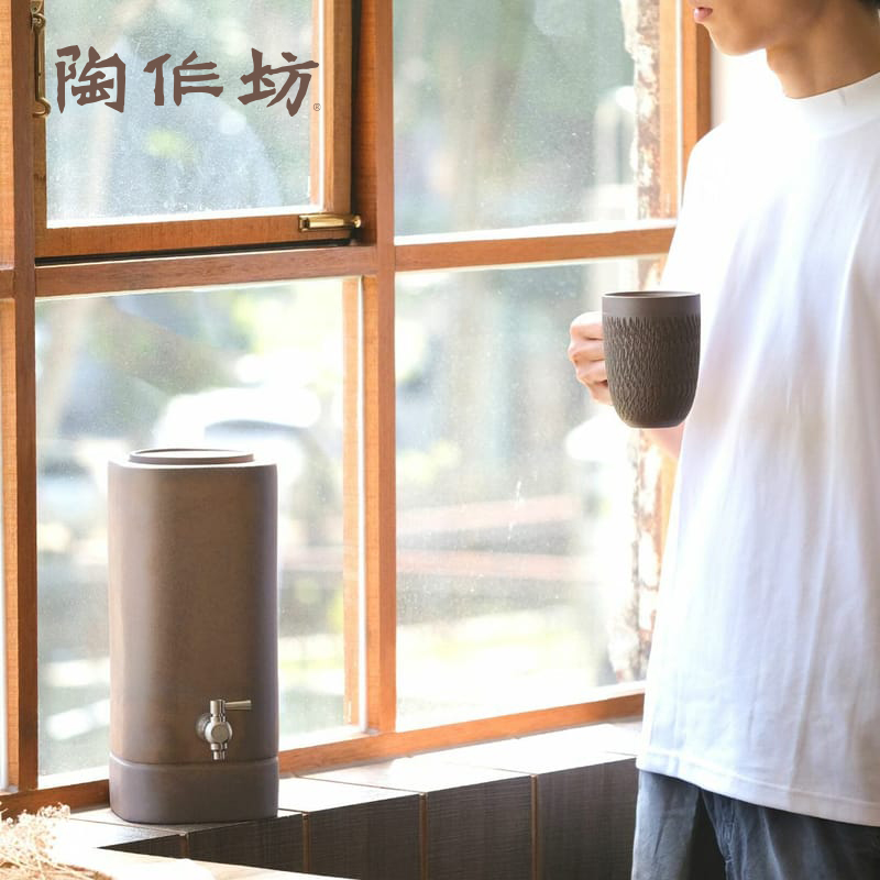 陶作坊不二堂岩矿老岩泥水立方品水罐储水罐泡茶茶缸养水缸软水