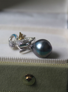 小马吊坠天然海水大溪地珍珠