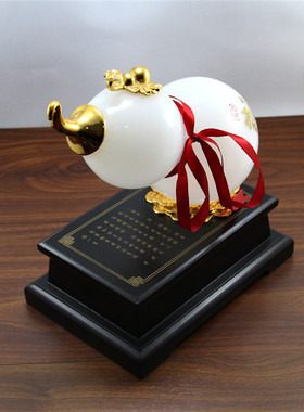 琉璃玉石葫芦摆件定制新居礼品