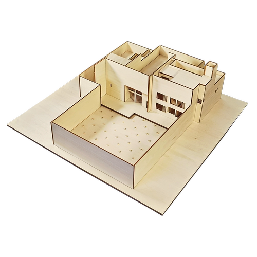巴拉干住宅建筑模型大师作品沙盘别墅木质仿真拼装DIY - 图3