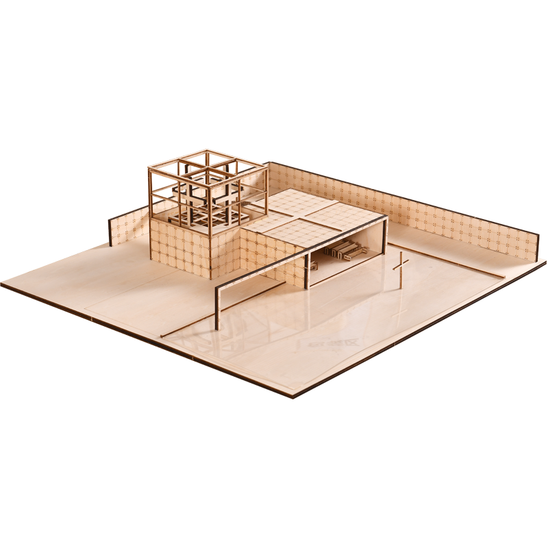 diy手工制作建筑大师水之教堂沙盘模型木质建筑模型拼装定做 - 图3