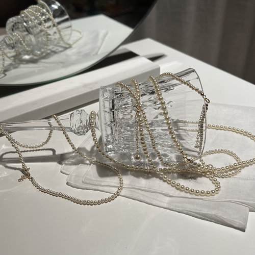 DouxAir进口施家珍珠项链包金正圆强光无暇奶油白锁骨链轻奢百搭 - 图3