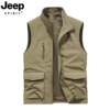 JEEPSPIRIT stand collar waterproof vest for middle-aged and elderly people