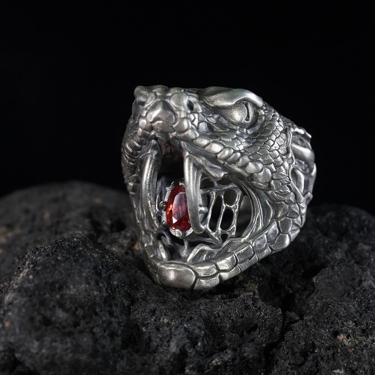 Kozoo original design ruined giant snake ring 925 sterling silver ornament Year of the Snake limited new product pioneer dark jewelry