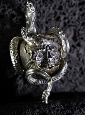 kozoo原创设计破败巨蛇伊甸园挂坠蛇年项链暗黑小众先锋首饰925银